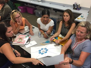 Teachers work together to create inspired lesson plans.